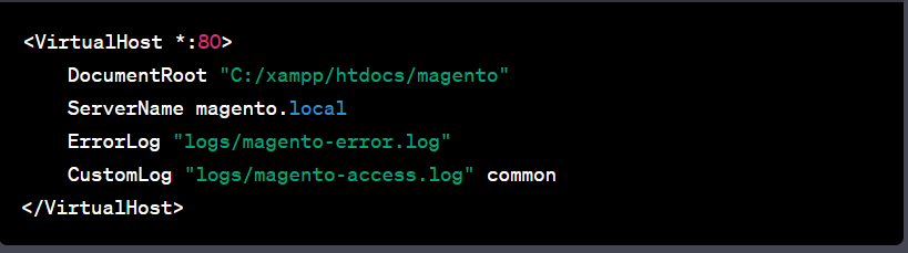 How to setup virtual url for Magento in XAMPP
